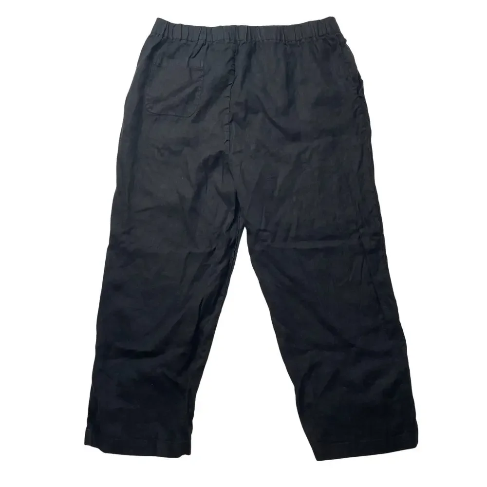 Quince European Linen Pants Black Size XL Women's